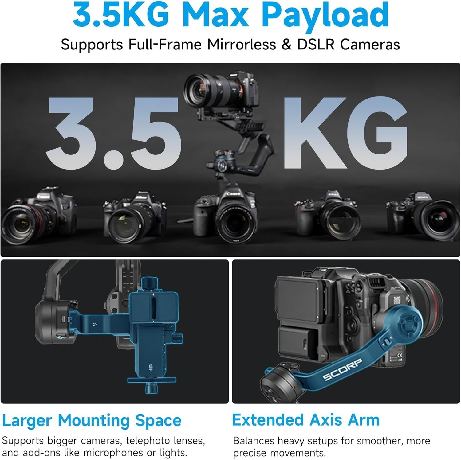 FeiyuTech SCORP-C2 AI Tracking Gimbal Stabilizer for Mirrorless DSLR Camera