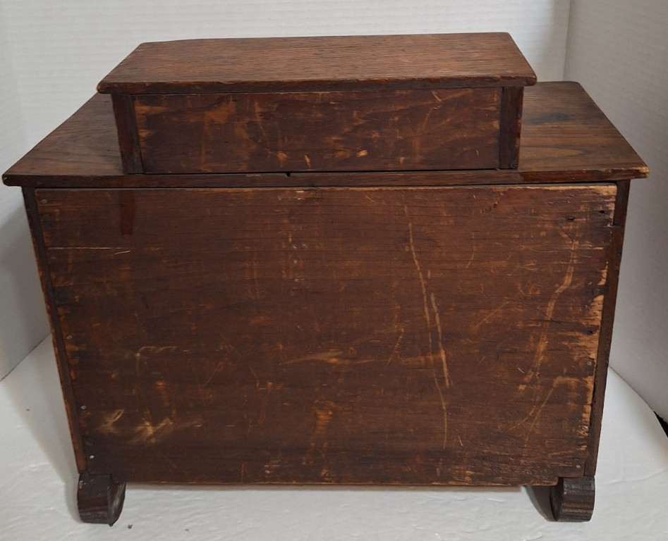 Antique Chest Bureau Salesman Sample 4 Drawers 2 Glove Boxes 13.5x13x6.5 Wooden