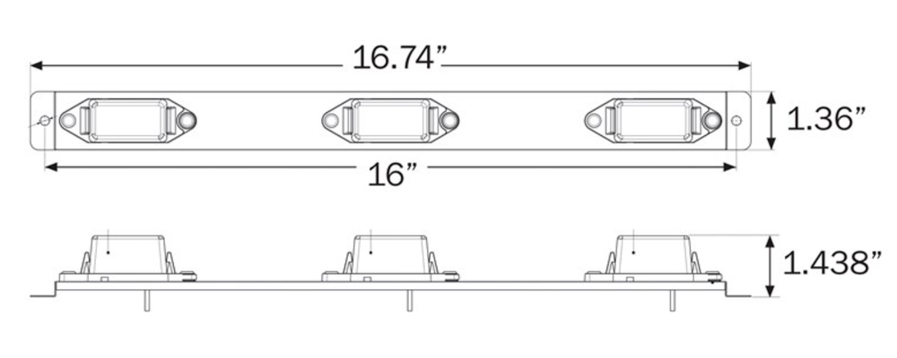 Optronics MC99RB Series - Rectangular Clearance Marker Lights, Red ~