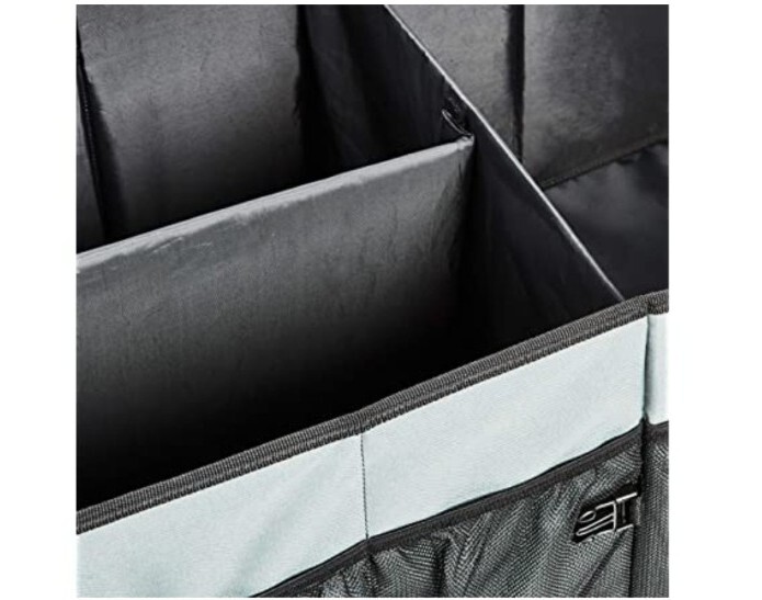 Foldable Cargo Boot/Trunk Organizer with Plastic Handles - Grey
