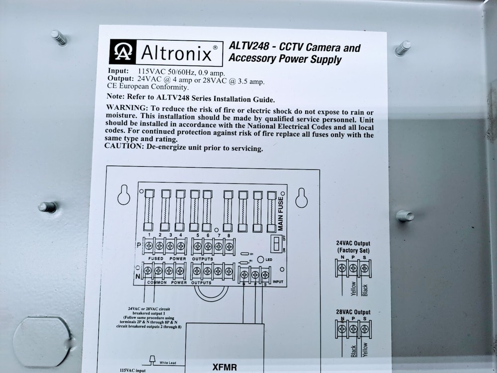 ALTRONIX ALTV248-CCTV CAMERA & ACCESSORY POWER SUPPLY