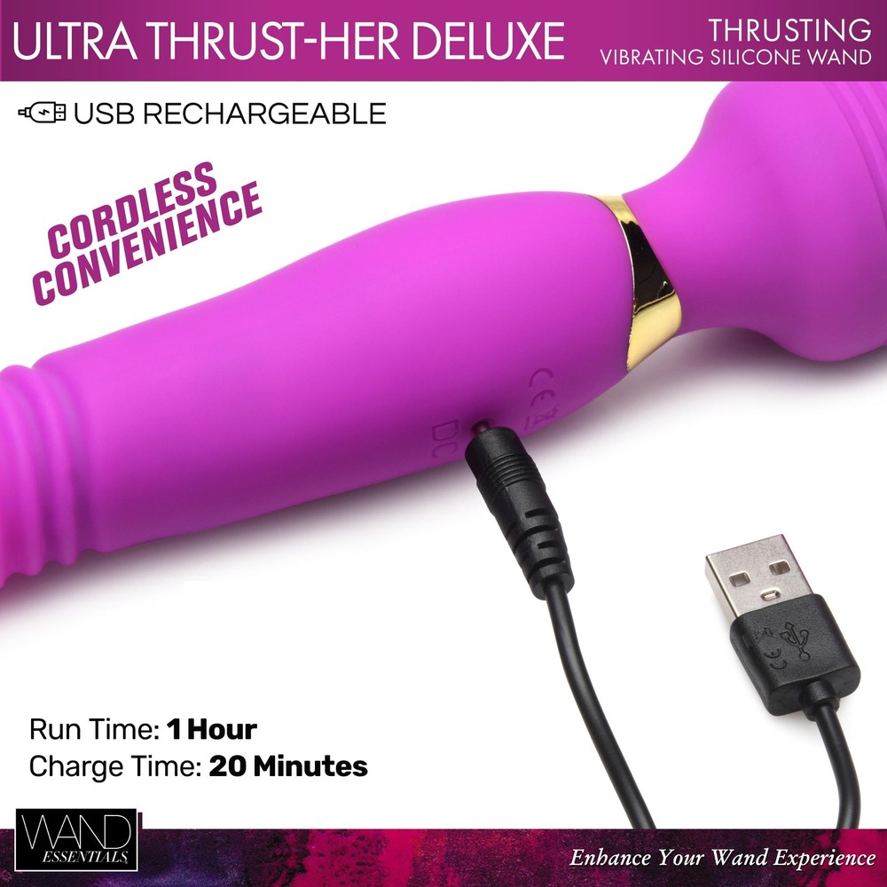 Waterproof Rechargeable Silicone Thrusting Vibrating Silicone Wand Vibrator