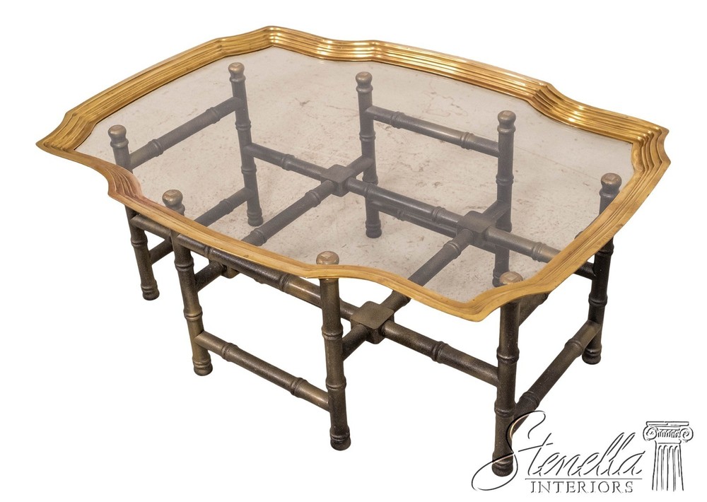 71578: Brass Tray Top Bamboo Form Coffee Table