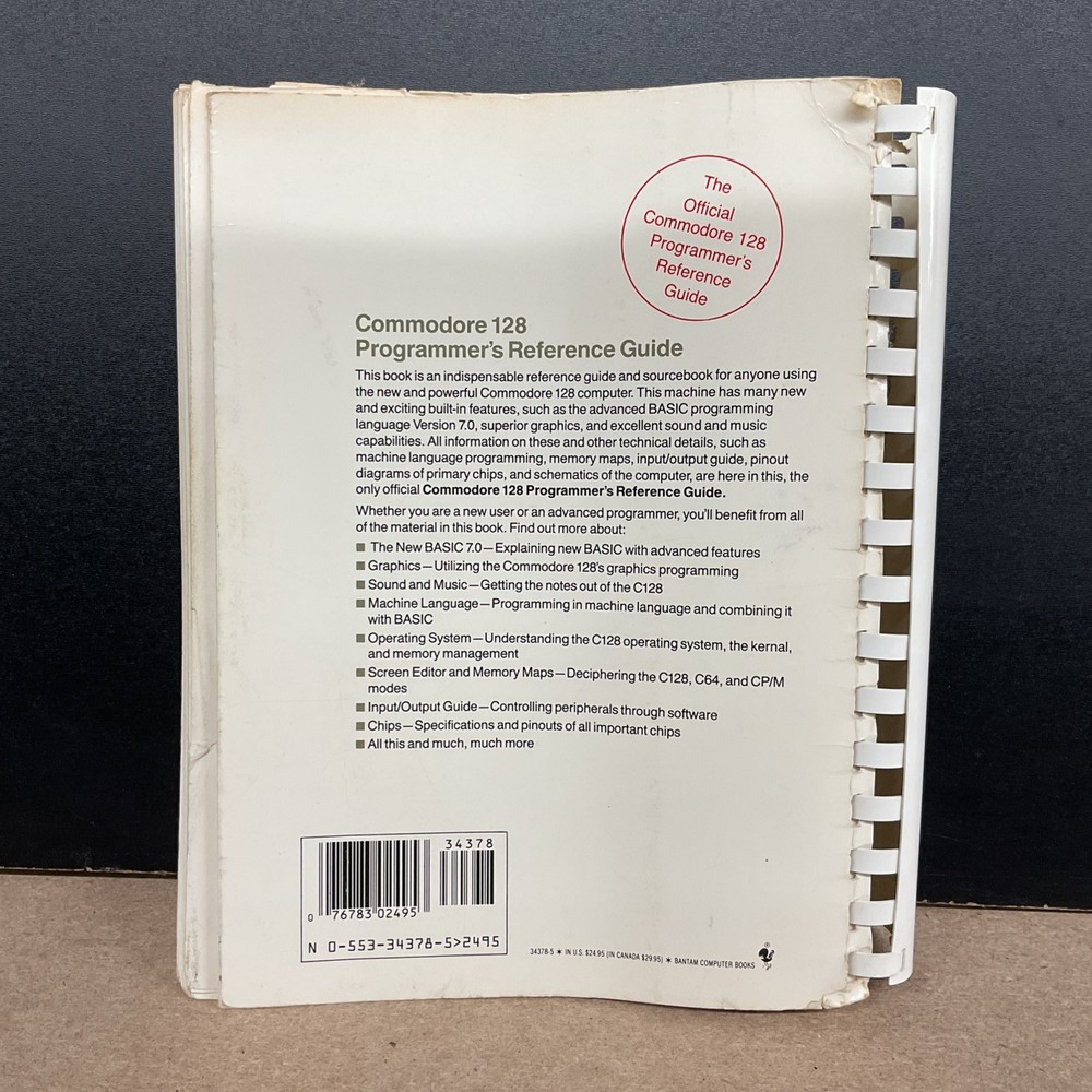 Vintage Commodore 128 Personal Computer Programmer’s Reference Guide 34378-5