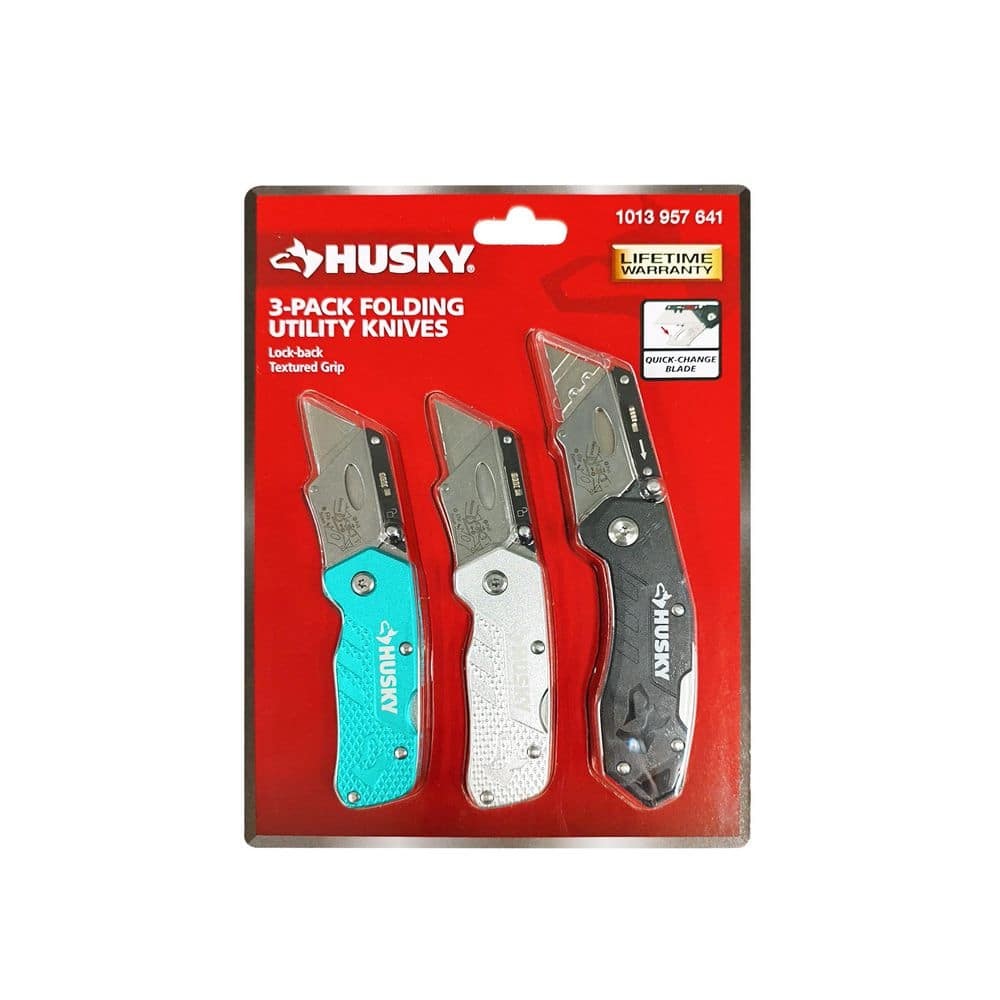 Husky Husky 3pk Lock Back Utility Knife Set