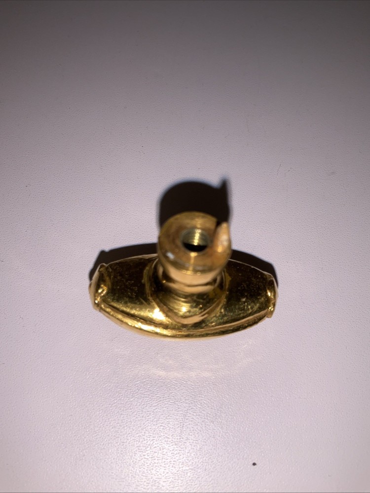 Set of 4 Vintage Brass Drawer Pull Knobs Ribbed Oval Design