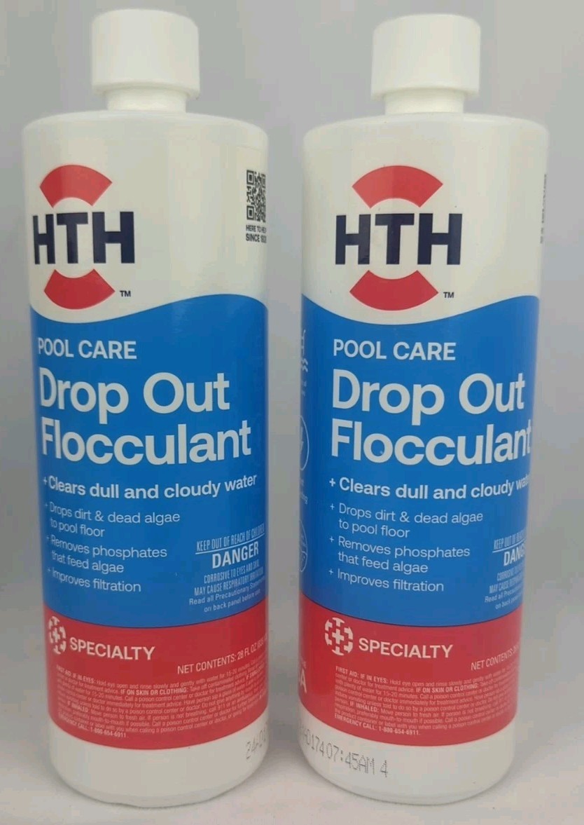 2 BTL 28 OZ HTH 67680 Swimming Pool Care Drop Out Flocculant-Clears Cloudy Water