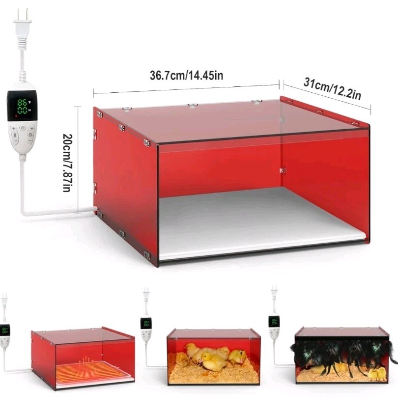 Chicken Brooder Box for Chicks, Revamped Chick Brooder Heater with Adjustable Te