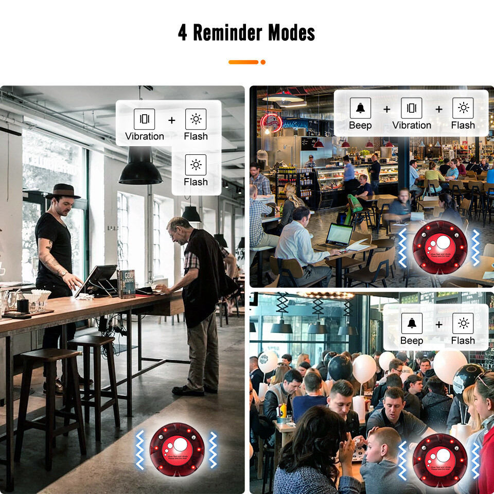 TD158 Restaurant Wireless Paging Queuing Calling System 30 Coasters Pagers Hotel