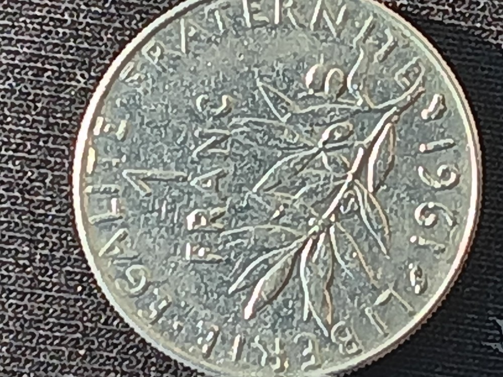 1961 1 Franc Coin O Roty