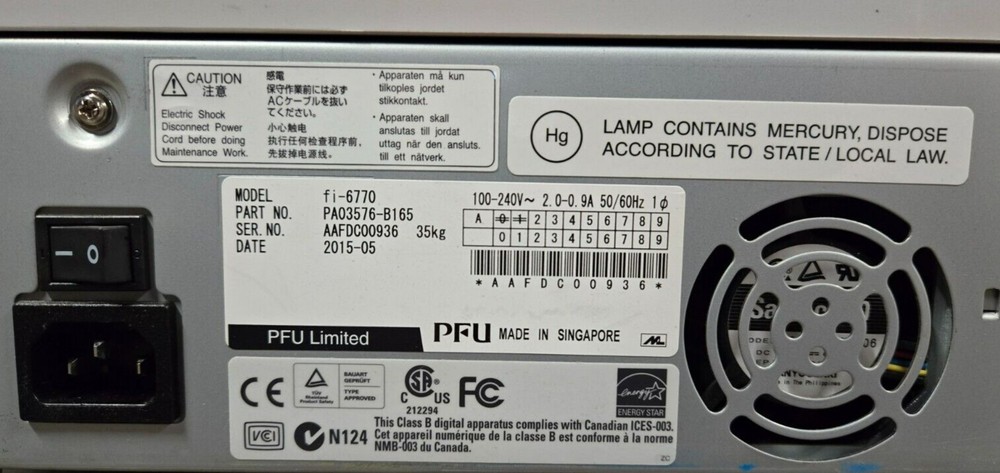 Fujitsu FI-6770 Flatbed Color Duplex Pass Through Document Scanner W/ Trays