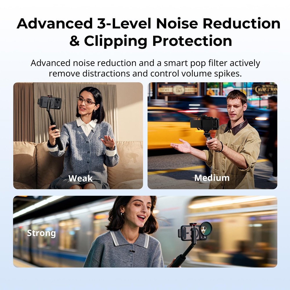 Wireless Mic S70-C2 (2 TX + 1 RX + Charging Case), USB-Compact Wireless Micro...