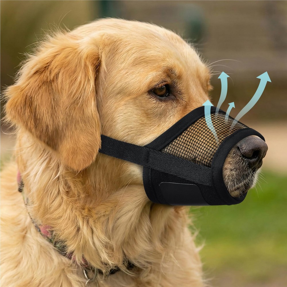 Soft Adjustable Dog Muzzle for Medium Dogs - Prevent Biting, Barking, Chewing