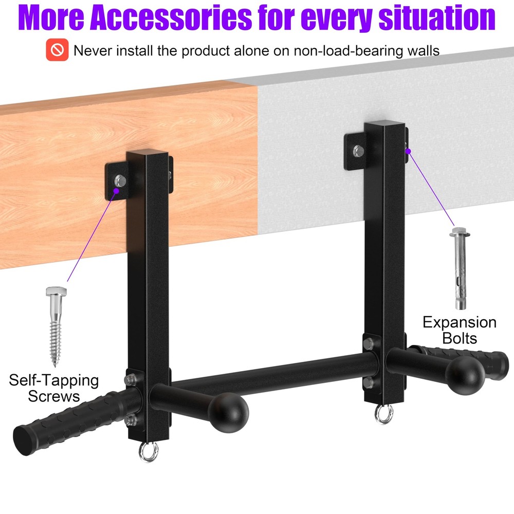 Joist Mounted Pull Up Bar, 650lbs Heavy Duty Strength Training Pullup Bars, M...