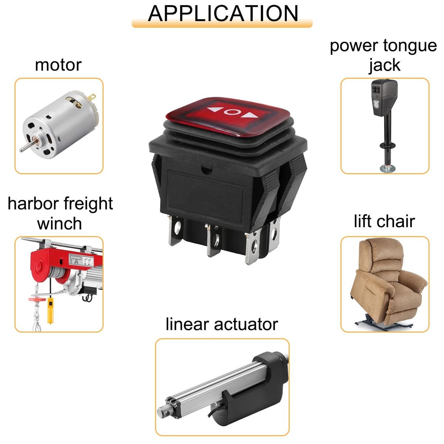 Momentary Rocker Switch Polarity Reverse Switch DC 12V 10A Motor Control Togg...