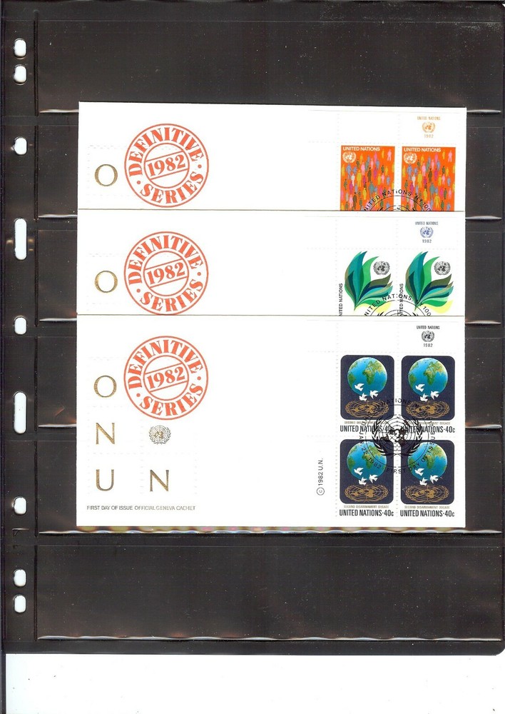 1982 Definitive FDC's (MI blocks/4) - New York Office (162)