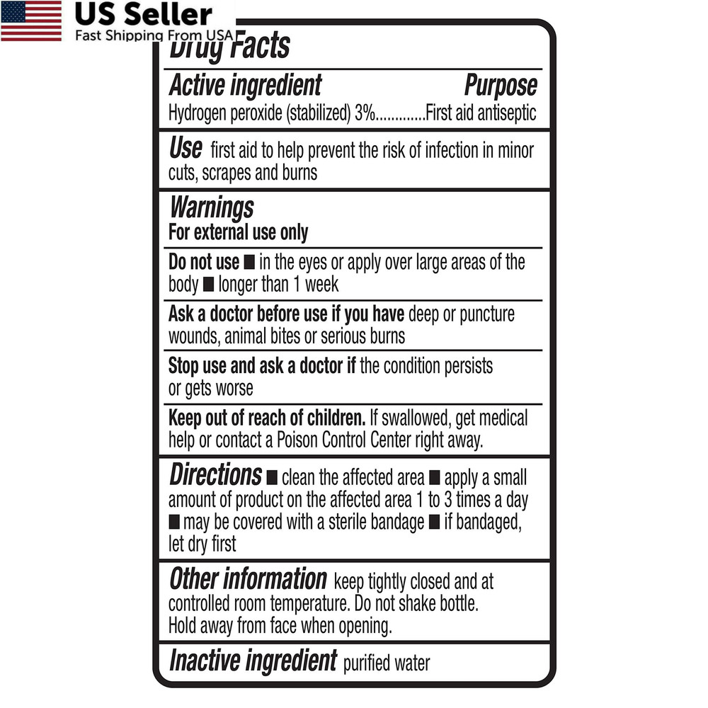Amazon Basics Hydrogen Peroxide Topical Solution USP, First Aid 1 Pack