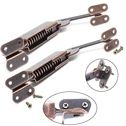 Spring Lid Hinge Left Right Down Support for Sofa, Box, Cabinet - Red Bronze