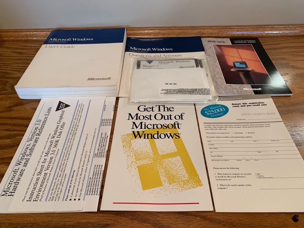 NEW Microsoft Windows 1.20MB Disk 3.0 Version Graphical Environment 050-030V300