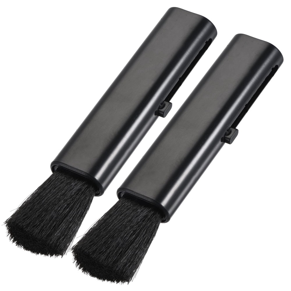 Generic Computer Cleaning Brush Tools 2 Pack Soft Bristle 3.6in Handle Black