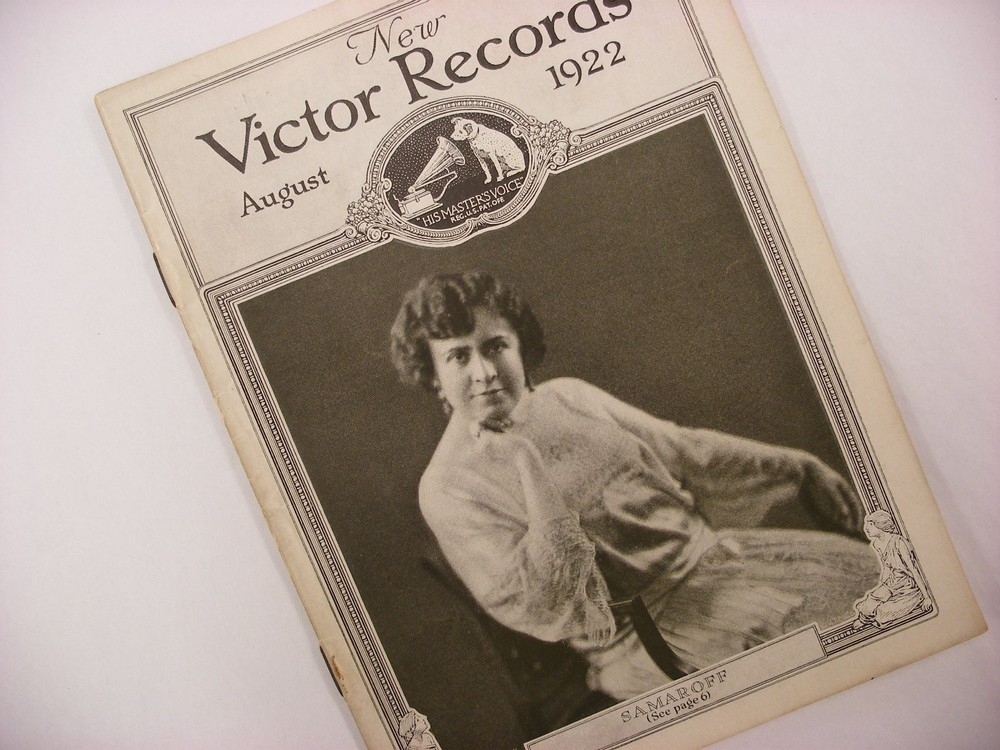 Original Victor Phonograph Records Catalog - August, 1922