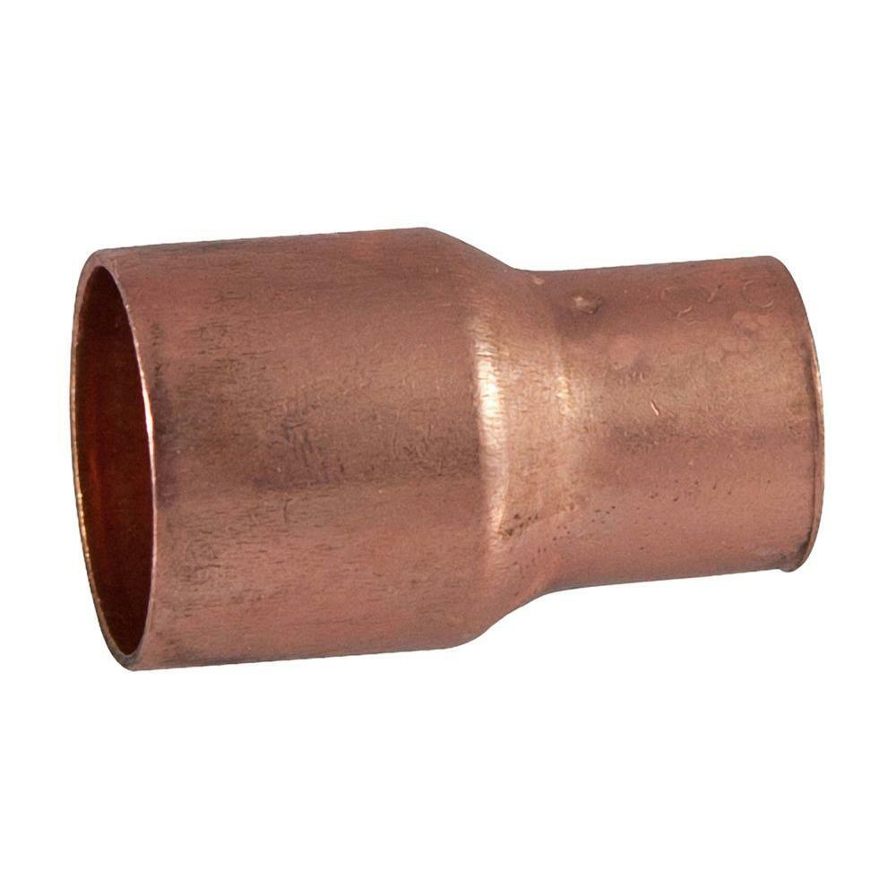 15 Pack 1/2 in. Copper Pressure Cup x Cup Reducing Coupling Fitting with Stop