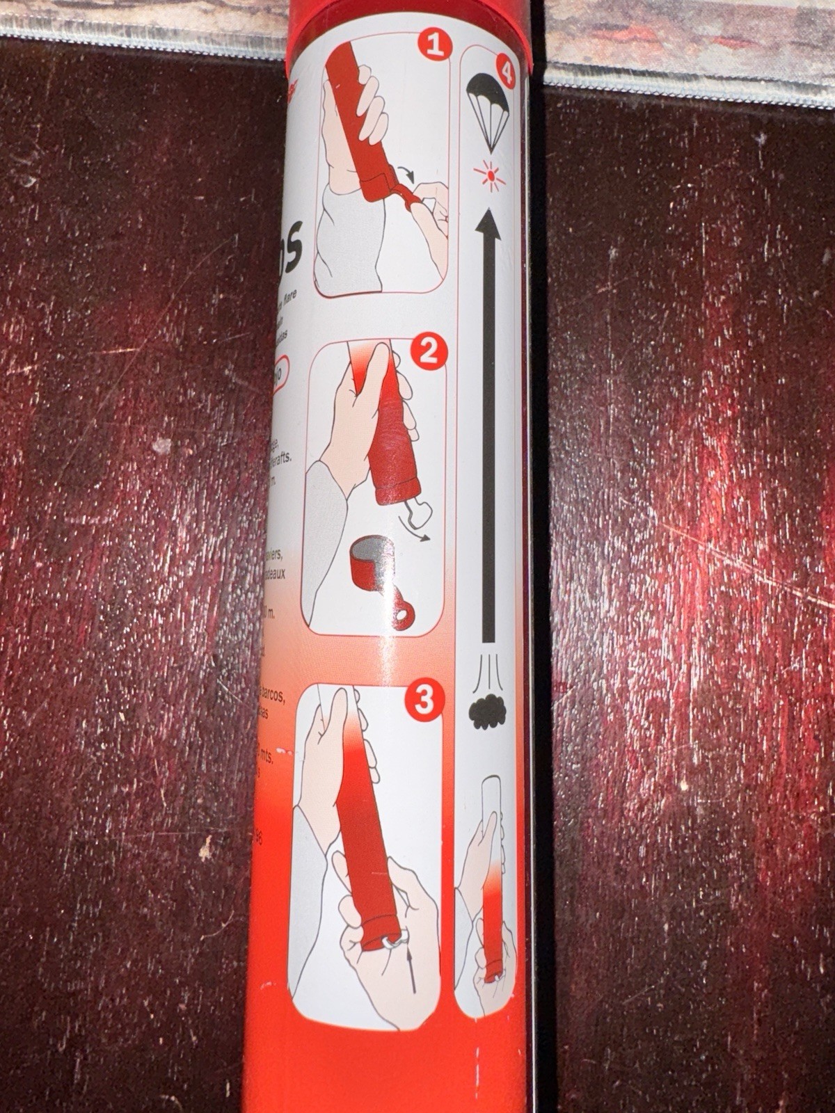 5pc RED PARACHUTE SIGNAL Flares ultra bright Pyro Mg based (USCG CERT SOLAS 74)