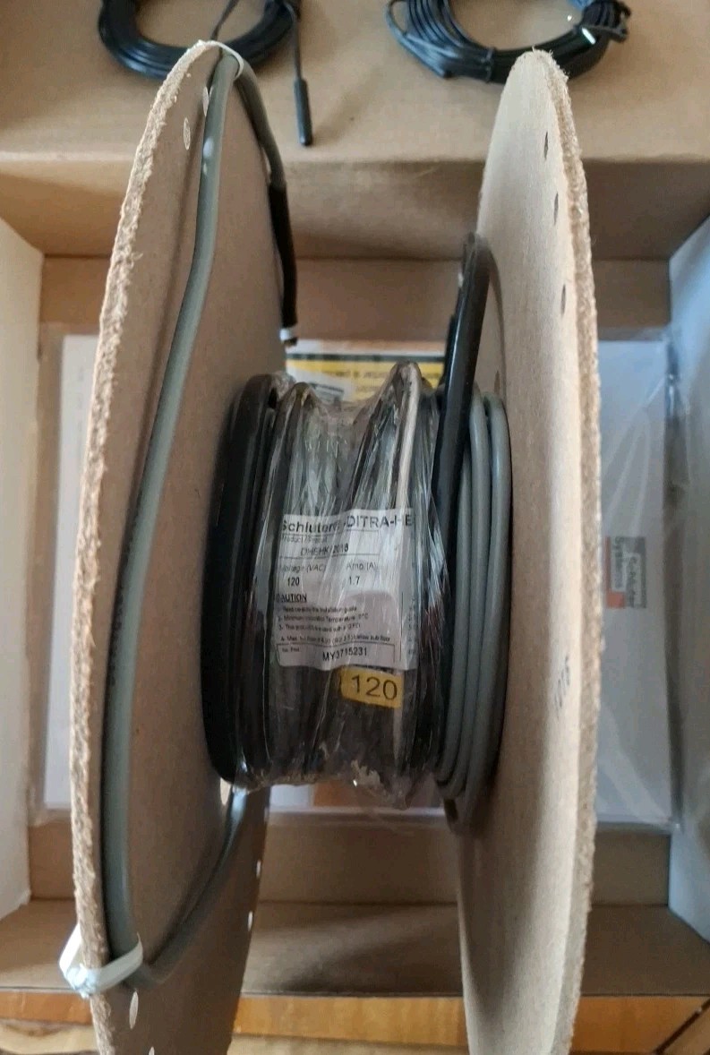 Schluter Ditra Heat Floor Heating Cable DHEHK12016 120V 52.9 ft (16 sq ft)