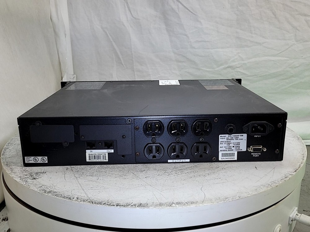POWERCOM KIN-1500AP RM 2U Rackmount UPS 6-Outlet SEE NOTES