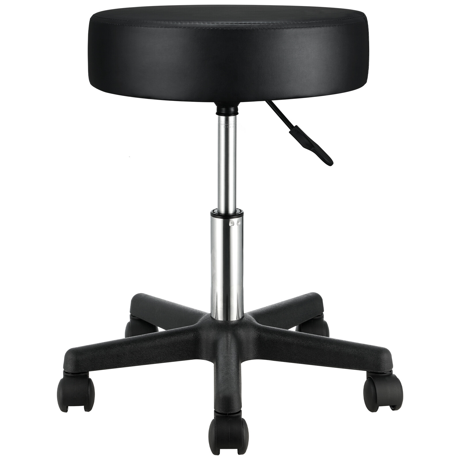 VEVOR Round Rolling Stool Swivel Stool with Wheels PU Leather Height Adjustable