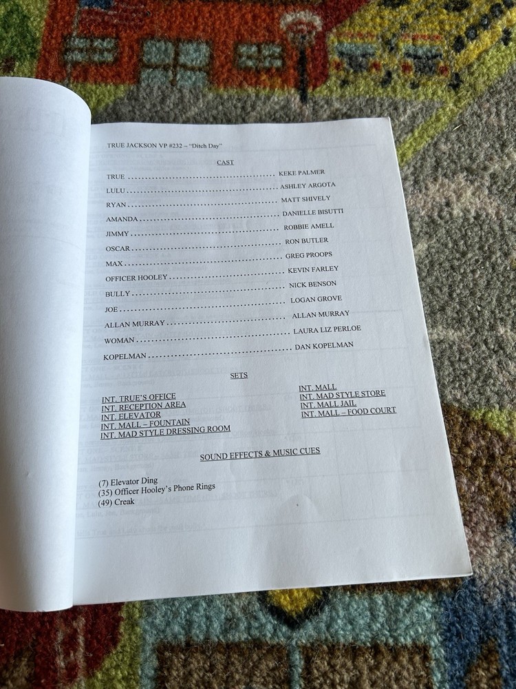 True Jackson Vp S2 Ep 34 Nickelodeon 2010 Original Script Shooting Draft