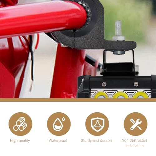 2 PCS Motorcycle Spotlight Bracket, Motorcycle Horizontal Light Mount Clamp