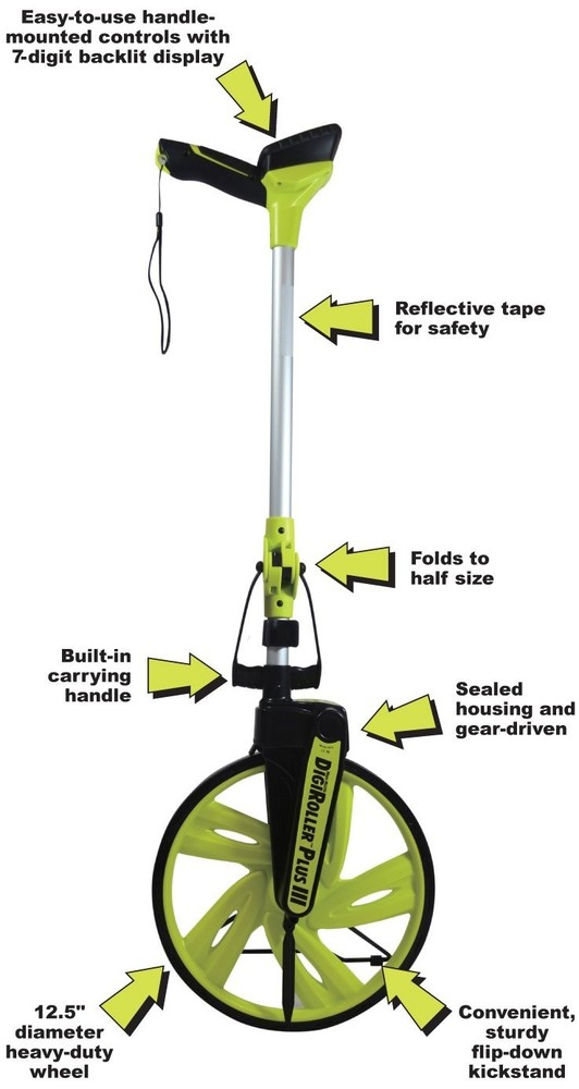 Compact 12.5-Inch Distance Measuring Wheel - Easy Read Backlit Display & Durable