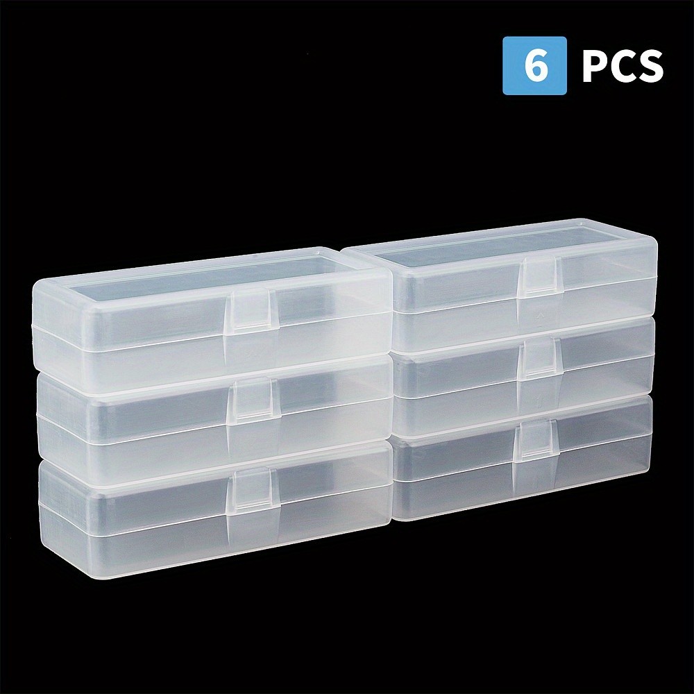 6pcs PP Plastic box. Rectangle White 12x5x3.2cm Inner Size: 12.2x4.7cm Bead