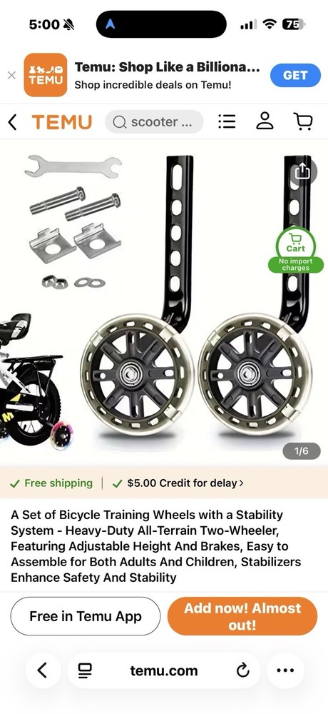 Temu Training Wheels