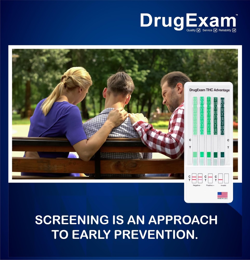 3 Pack - DrugExam Multi Drug Screen Test. Testing for THC/Marijuana in Urine.