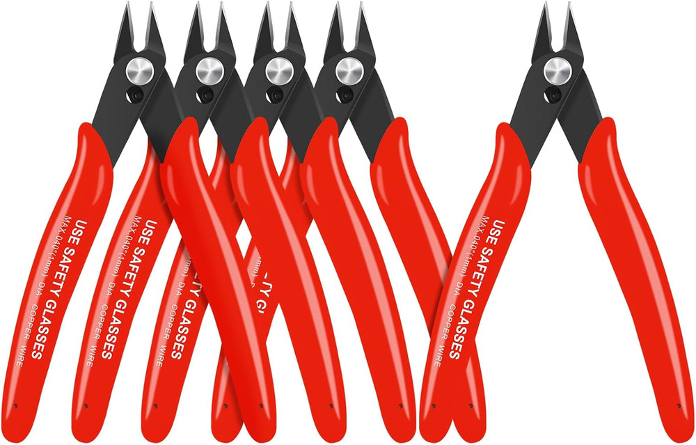 5Pcs Wire Cutters, Micro Flush Cutters with Spring, Wire Cutting Pliers, Wire Sn