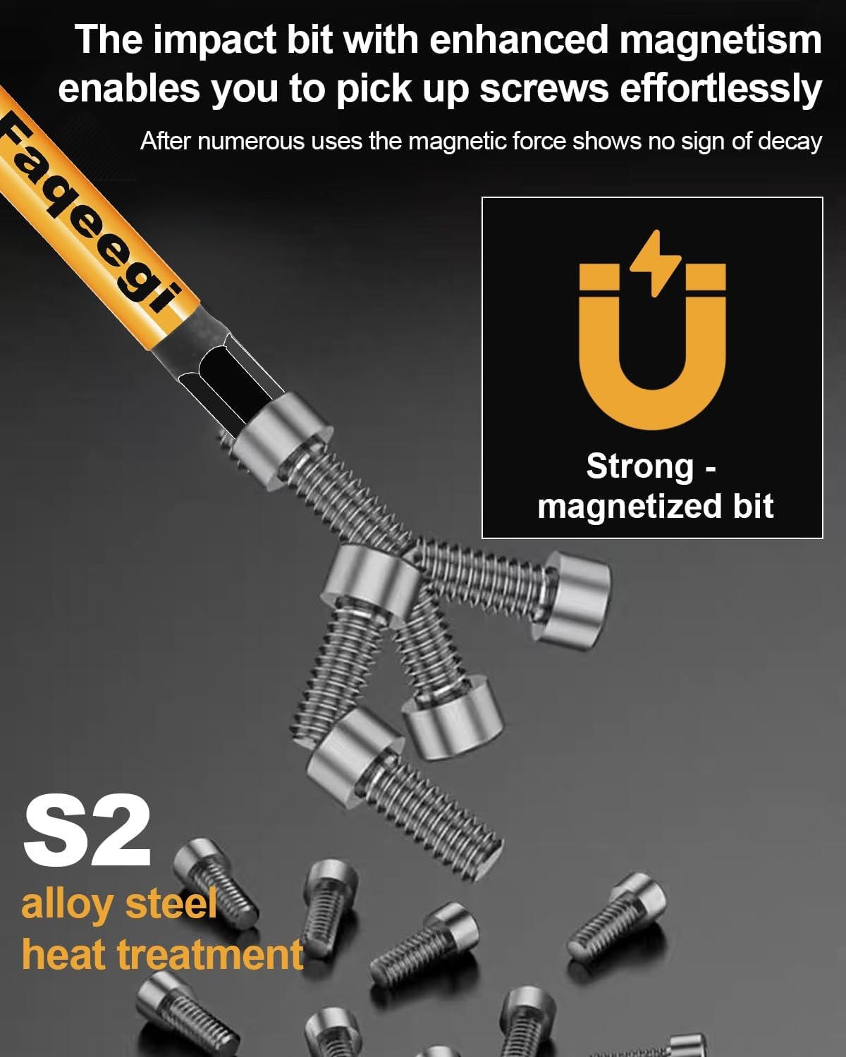 4-Inch Long Hex Bit Set 20PCS (Metric & SAE) Impact Allen Wrench/Key Drill Bit