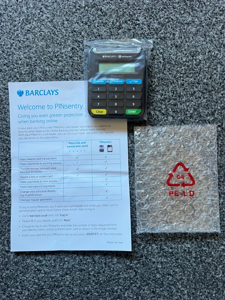 Barclays PINsentry Card Reader - Secure Online Banking