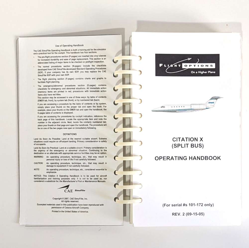 CAE SimuFlite | Citation X Operating Handbook, 2005