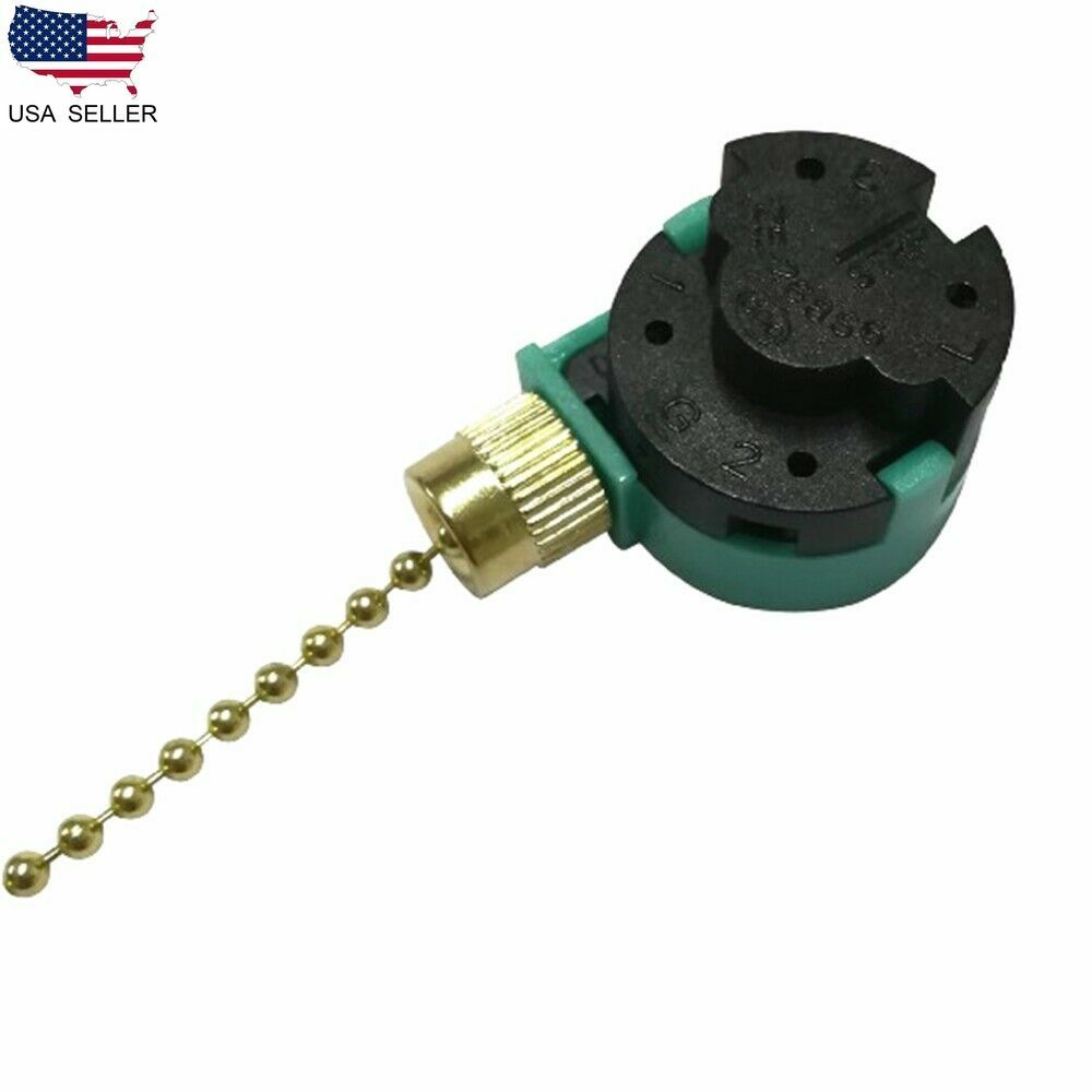 ZING EAR ZE-268S6 Pull Chain Switch 4 Wire 3 Speed Ceiling Fan Switch 6A 125V US
