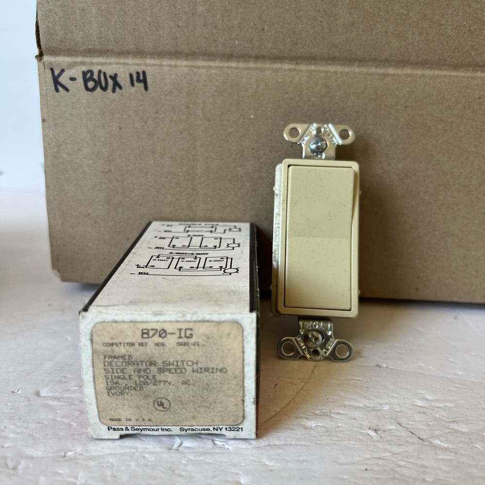 Pass & Seymour 870-IG Decorator Switch Side And Speed Wiring Single Pole