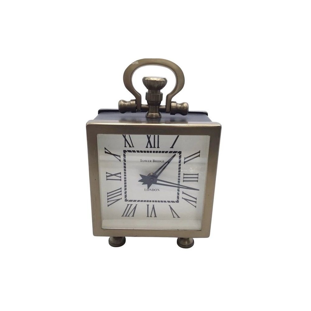 Mclaughlin & Scott White Square Mantel Clock with Roman Numerals