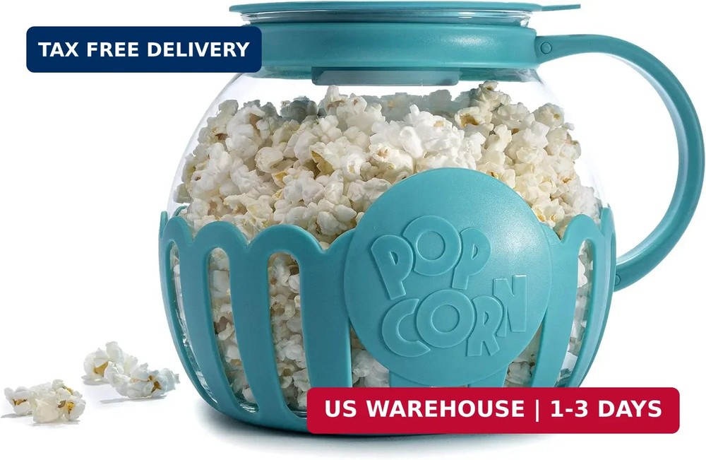 Ecolution Patented Micro-Pop Microwave Popcorn Popper with Temperature Safe Glas