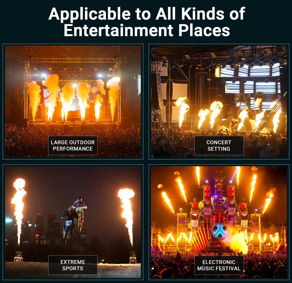 200W Fire Thrower Stage Flame Effect Machine DMX512 Flame Projector Show DJ Bar