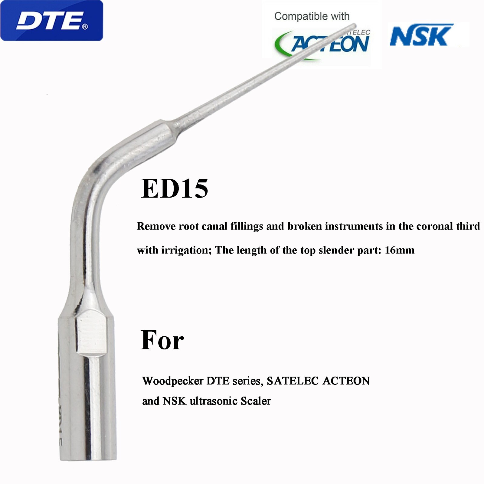 Woodpecker Dental Ultrasonic Piezo Scaler Tips Endo Perio DTE SATELEC NSK EMS