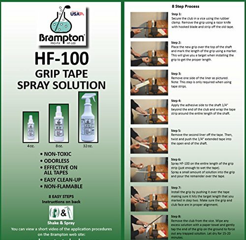 Brampton HF-100 Golf Grip Tape Solvent Spray Solution 8oz
