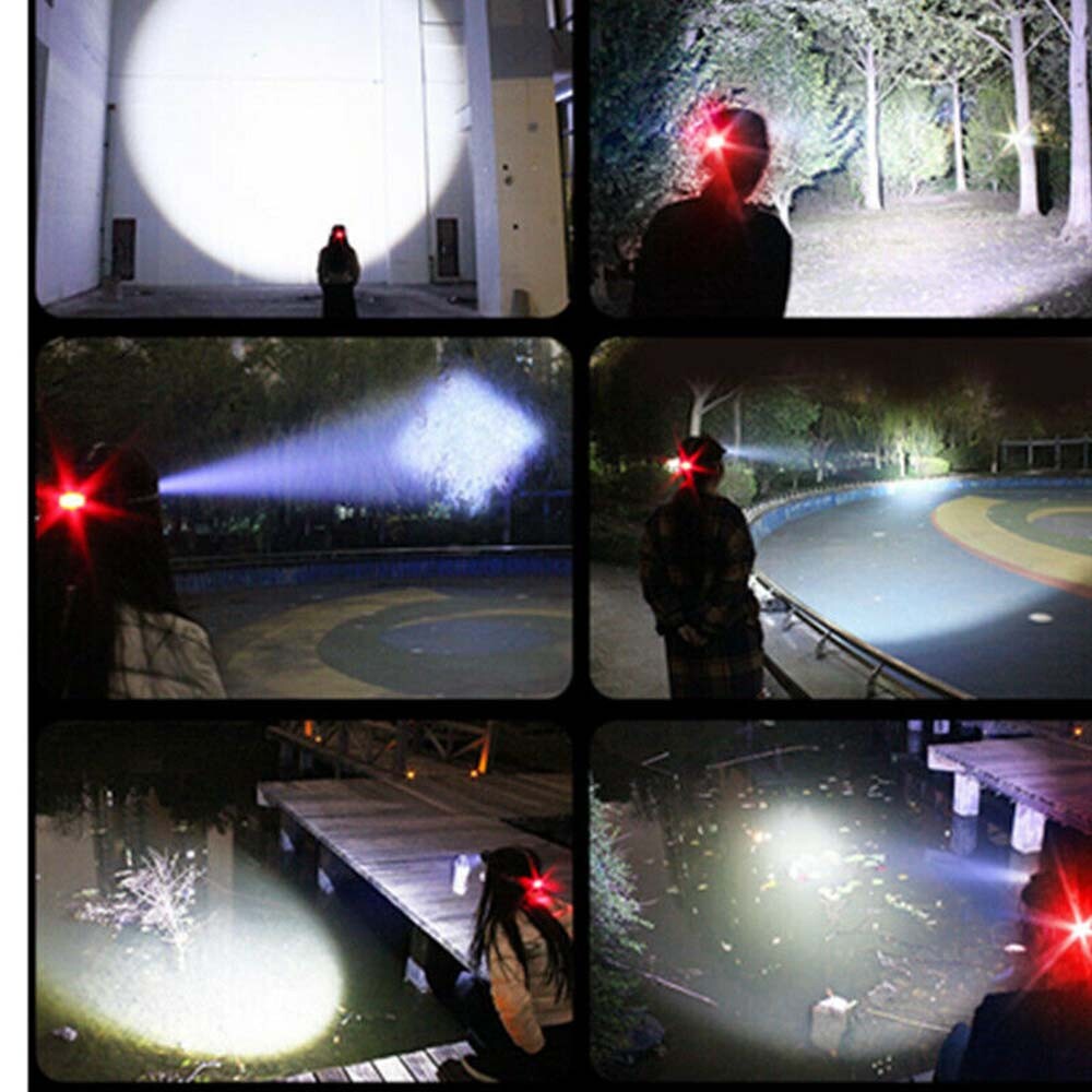 99000000lm LED Headlamp Rechargeable Headlight Head Torch Lamp Flashlight+2 Char