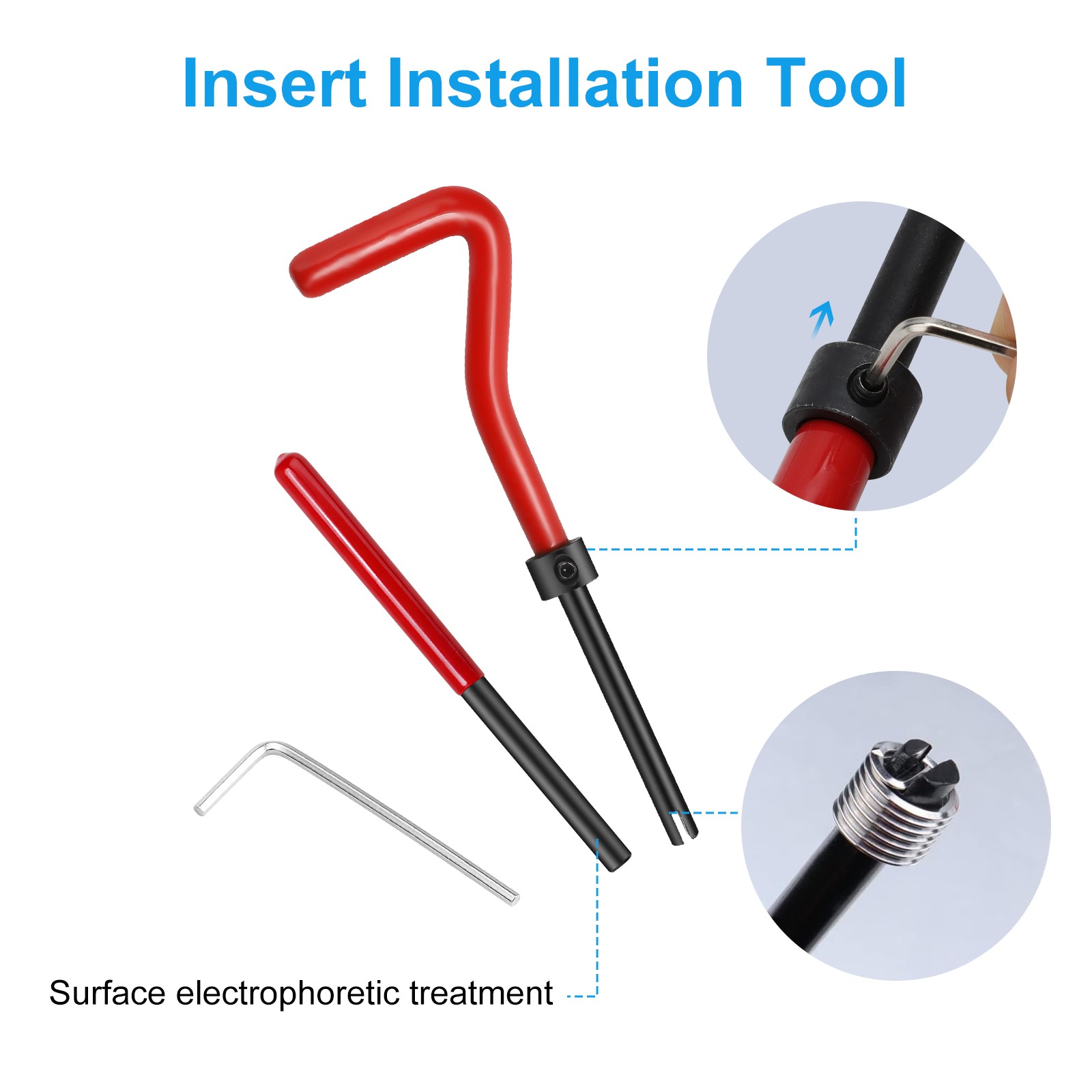 25PCS M8 x 1.25 Thread Repair Kit Stainless Steel Helicoil Insert Set w/ HSS Tap