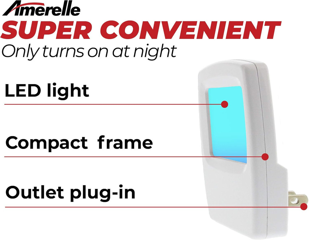 Always-On Blue Night Light, 2 Pack (71282) - Slim, Plug-In, LED Light with a Sof
